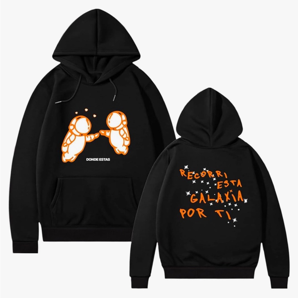 Ivan Cornejo Black Graphic Hoodie Sweater